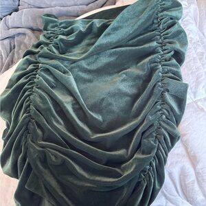 Express Green Velvet Mini Skirt